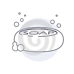 Soap icon, soap bubbles.